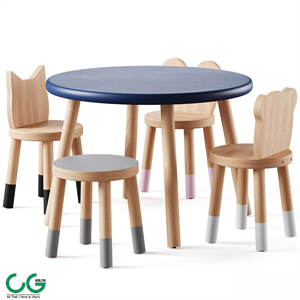 Nico & Yeye Round Kids Table and Chairs by Pottery Barn